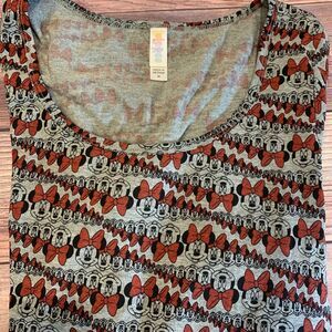 LuLaRoe LLR Classic T Disney Minnie Mouse Tee Shirt Size M  Gray Grey NWT